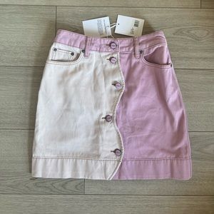 NWT! Ganni cut line denim skirt